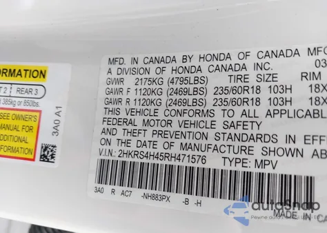 2024 Honda Cr-V Ex Awd from USA, damaged, VIN 2HKRS4H45RH471576